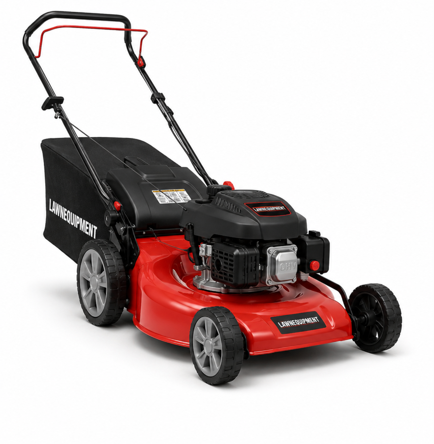 Lawnequipment LM21-125 21-Inch Gas Push Lawn Mower – 125cc 4-Stroke Engine – 3-in-1 Mulching, Bagging & Side Discharge